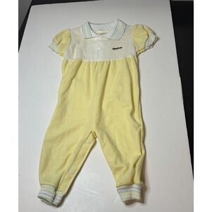 Vintage Gerber Yellow Baby/Doll 6-9 Month Onesie/Button Up/Soft/Boy/Girl/Toddler